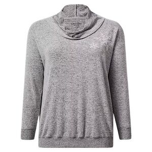 TORRID Plush Snowflake Grey Heather Pullover Tunic Sweatshirt NWT‎